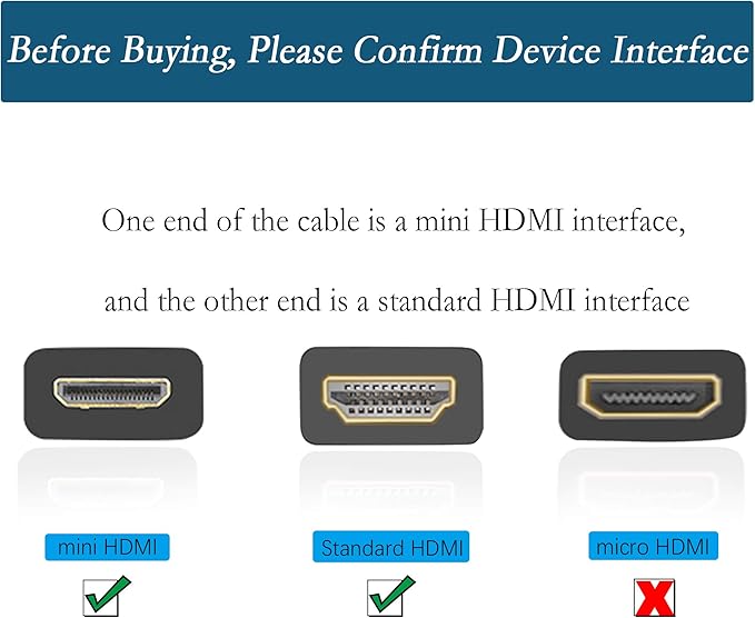 15CM Mini HDMI to HDMI Short Cable, 90 Degree Downward Angle High Speed Mini HDMI Male to HDMI 2.0 Male Adapter Support 4k@60HZ YOUCHENG, for Raspberry Pi, Tablet, Camera Etc (Down)