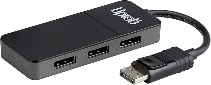 3-Port DisplayPort 1.4 MST Hub, Triple Monitor Splitter 4K HDR Adapter, DP to 3X DisplayPort Multi-Monitor Adapter for Windows PC and Laptops