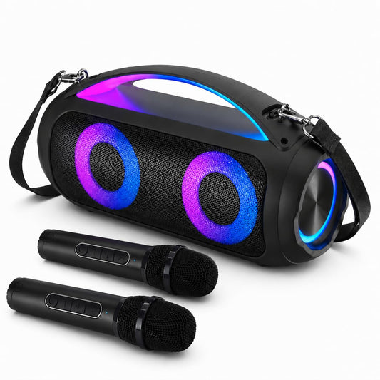 Loud Portable Bluetooth Speaker, 120W Peak Max, IPX6 Waterproof, 2 Mics