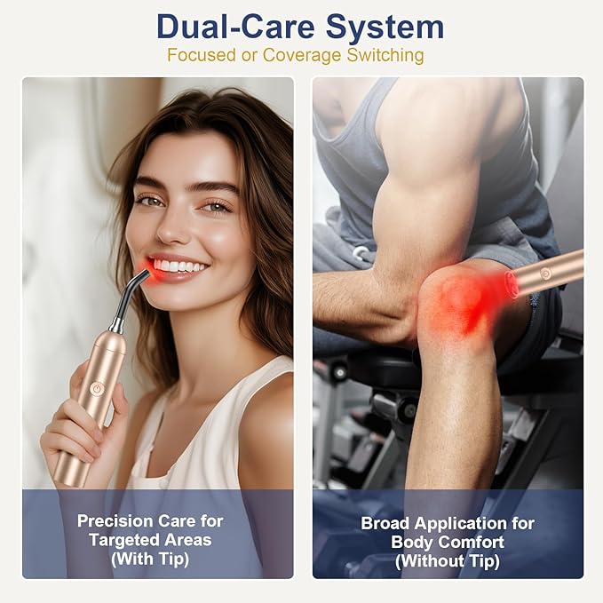 Portable Red Light Therapy and Near Infrared Light Therapy Device, Handheld LED Facial & Body Care Wand with 660nm 810nm 850nm 940nm Wavelengths, for Skin Appearance & Muscle Relaxation