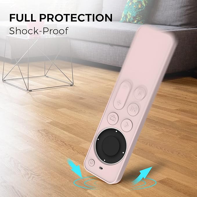 AhaStyle Protective Case for 2021 Apple TV Siri Remote 4k, Anti-Slip Silicone Cover Skin Compatible with Apple TV Remote/Siri Remote [2nd Generation](Pink)