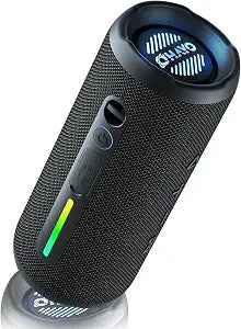 OHAYO Portable Bluetooth Speaker, IPX7 Waterproof, 24W Stereo, LED Lights