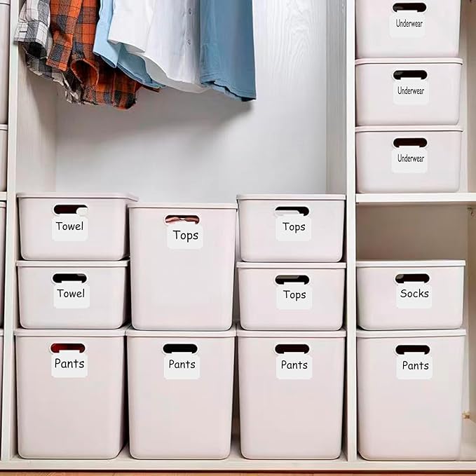 Erasable Label Holders Kit - 20 White PVC Bin Clips & 2 Chalk Markers for Organizing Storage Bins, Baskets, Containers
