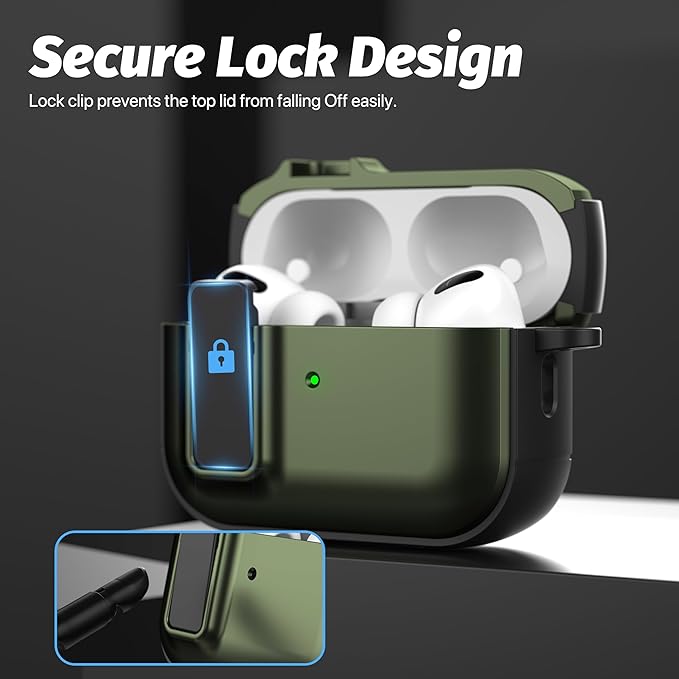 Valkit Compatible Airpods Pro 2nd/1st Generation Case with Cleaner Kit, Secure Lock Airpods Pro 2 Case Cover Magnetic Ready, Shockproof Protective Case for Airpods Pro 2nd/1st Gen(2023/2022/2019)