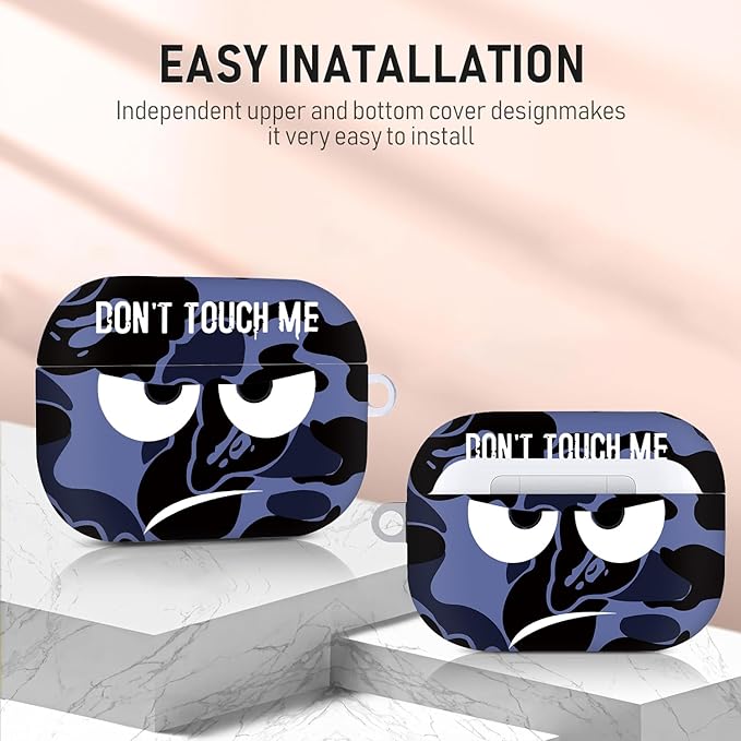 Compatible with Airpods Pro 3 Case(2025),Don't Touch Me for Airpods Pro 3rd Generation Cases Cover with Lanyard Soft Silicone Cute Shockproof Cover for Women Men