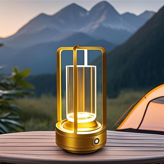 Outdoor Table Lamp, 4000mAh Rechargeable Battery Cordless lamp(Gold)