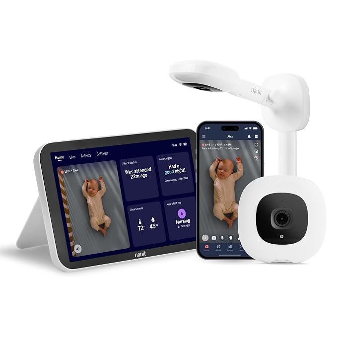 Nanit Smart Baby Monitor System with Wall Mount & 8" Display Screen