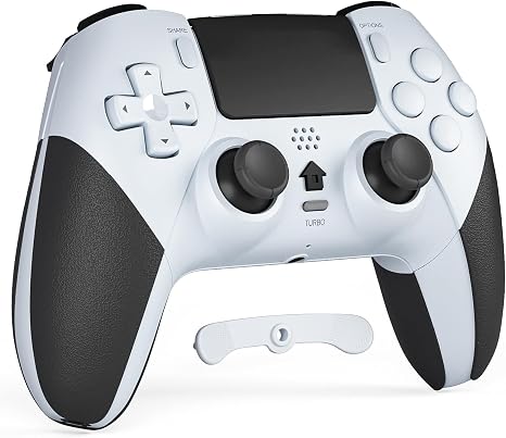 CHEREEKI Wireless Controller for PS4 with 2 Macro Buttons White
