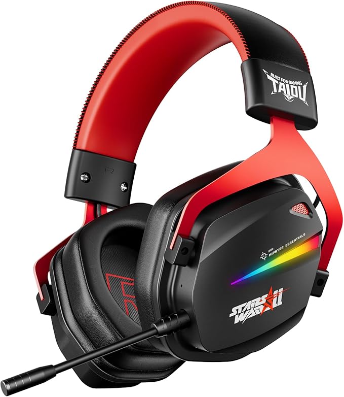 THS326 Wireless Gaming Headset 7.1 Surround Sound for PS5 PS4 PC Switch TOPSPEED Gaming Headphones, Noise Canceling Mic, 250Hr Battery, Low 15ms Latency, Lightweight, BT 5.3 FPS Games (Black)