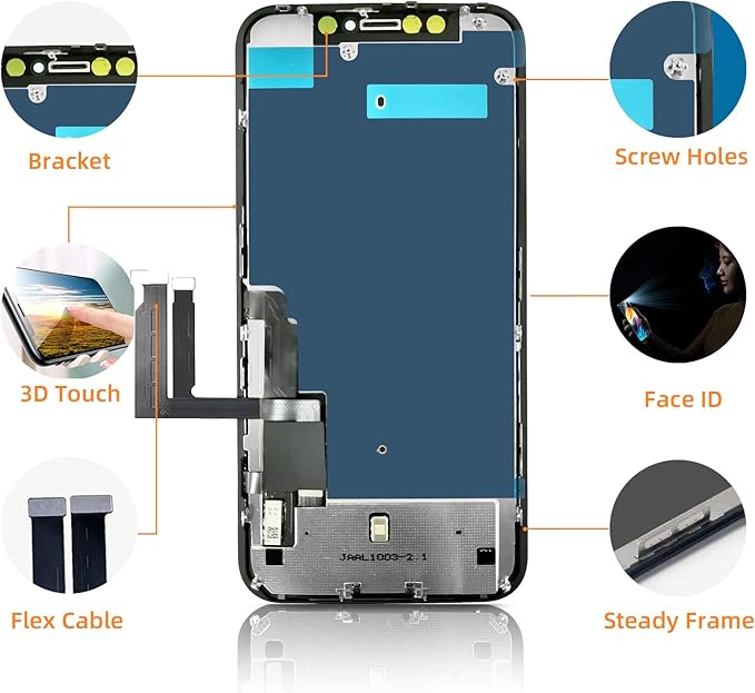 for iPhone XR Screen Replacement 6.1", Bsz4uov 3D Touch LCD Display Digitizer Assembly for A1984, A2105, A2106, A2108, with Waterproof Frame Adhesive Sticker and Full Repair Tools