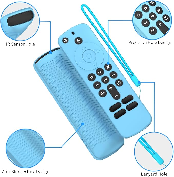 3 Pack Silicone Remote Cover for Alexa Voice Remote,Remote Case for Fire TV Remote with Lanyard,Anti Slip Scratch Shockproof Remote Protective Cover Compatible with Fire TV Stick HD 4K (new) (2nd Gen)