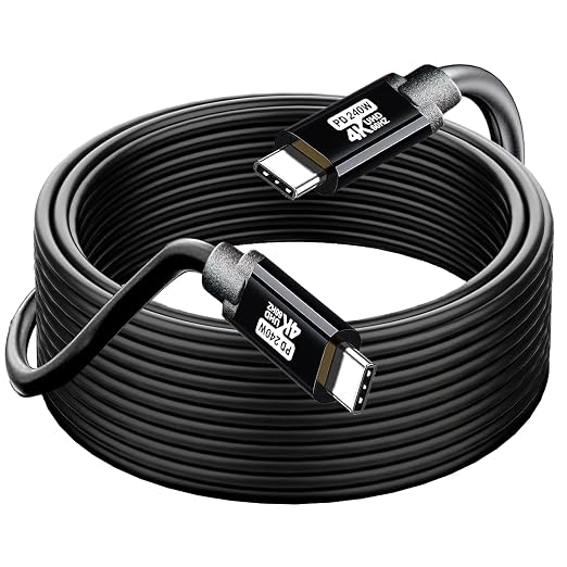 USB C to C Cable 30FT, 4K60HZ GEN2x2(Data usb2.0),USB TYPE C Video Output From USB3.2/ USB4.0 (NOT 100% Fast Charging) & Sync for Xreal MacBook Pro iPad Pro iPhone 15 Pro Galaxy S22 Portable Monitor
