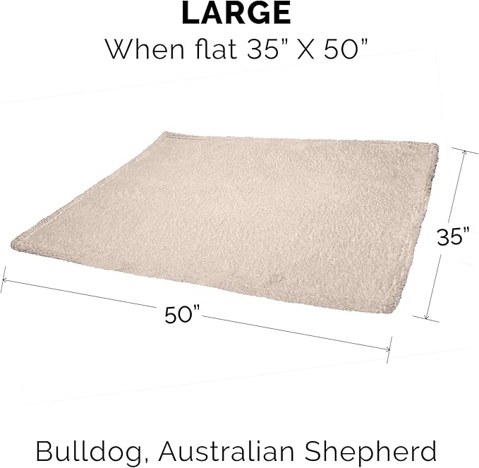 Furhaven Waterproof & Self-Warming Throw Blanket for Dogs & Indoor Cats, Washable & Reflects Body Heat - Soft-Edged Terry & Sherpa Dog Blanket - Cozy Denim, Large