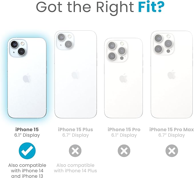 Speck Clear iPhone 17e,15 Case - ClickLock No-Slip Interlock, Built for MagSafe, Drop Protection - for iPhone 15, iPhone 14 & iPhone 13 - Anti-Yellowing 6.1 Inch Phone Case - Presidio Clear/Chrome