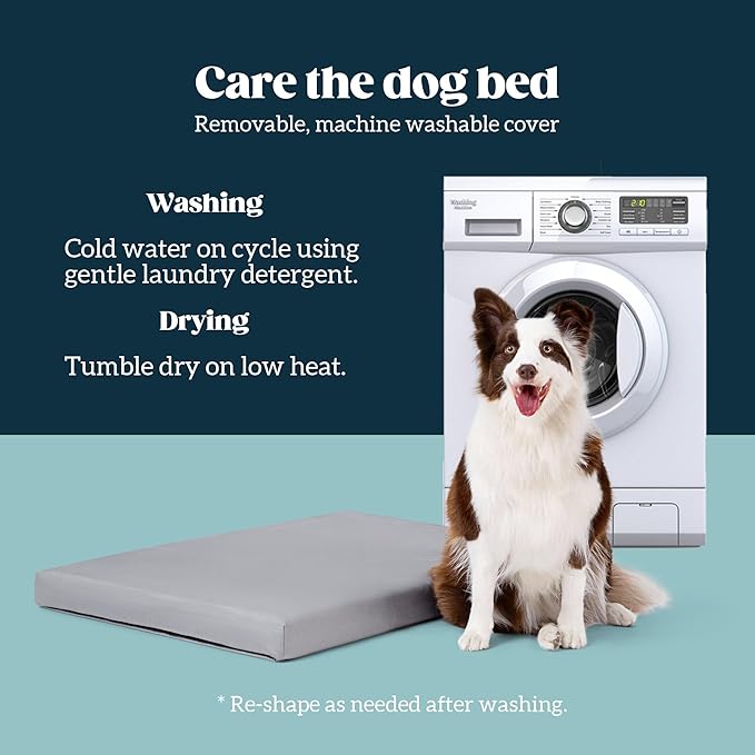Cybarmour Chew Proof Dog Bed - Orthopedic Indestructible Dog Crate Pad - Outdoor Waterproof Kennel Mat for Aggressive Chewers - Large Breeds & Fits 36-Inch Crate - 35"x22", Limestone