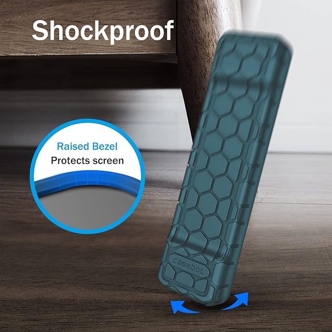 Fintie Bundle: Case for Apple TV 4K / HD Siri Remote Controller (2nd Gen / 3rd Gen) 2021 2022- Honey Comb Lightweight Anti Slip Shockproof Silicone Cover + Remote Holder Bracket Shelf