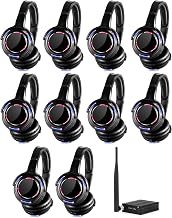 10pcs Bundle Wireless Silent Disco LED Flashing Light Headphones with 1 Transmitter 500m Distance - Image 1