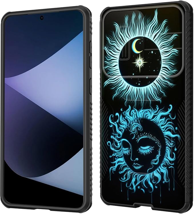 for Galaxy S25 Edge Case Built in Slide Camera Lens Cover,Heavy Duty Shockproof Protection Dual Layer Case for Samsung Galaxy S25 Edge 2025,Sun Moon