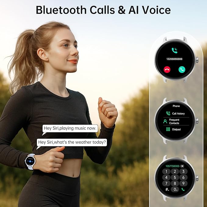 Smart Watch for Men Women(Answer/Make Calls), Smartwatch Built-in AI Voice, 1.27" HD Fitness Tracker with Heart Rate/Sleep/Step/SpO2 Monitor, 100+ Sports Modes, IP68 Waterproof Watch for Android iOS