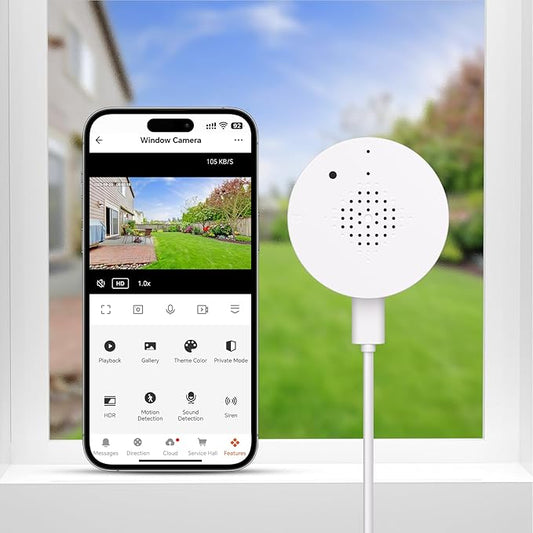 2K Window Camera for Home Security with Full Color Night Vision, 2.4GHz WiFi Indoor Security Cameras, Human & Motion Detection, 24/7 Monitoring, 2-Way Talk, Easy Install