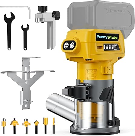 Cordless Wood Router Compatible with DeWalt 20V Battery(No Battery)