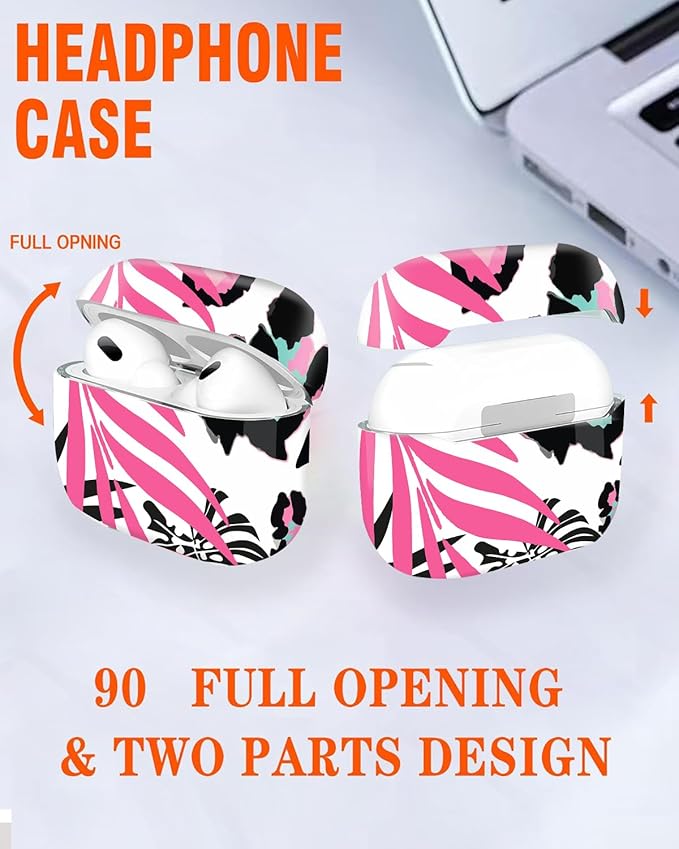 Compatible with Airpod Pro 2nd/1st Generation,Full Protection Cover for Women,Accessories Hard Case Portable & Shockproof for Airpod Pro 2nd Charging Case 2023/2022/2019(Vintage Hibiscus Flower)