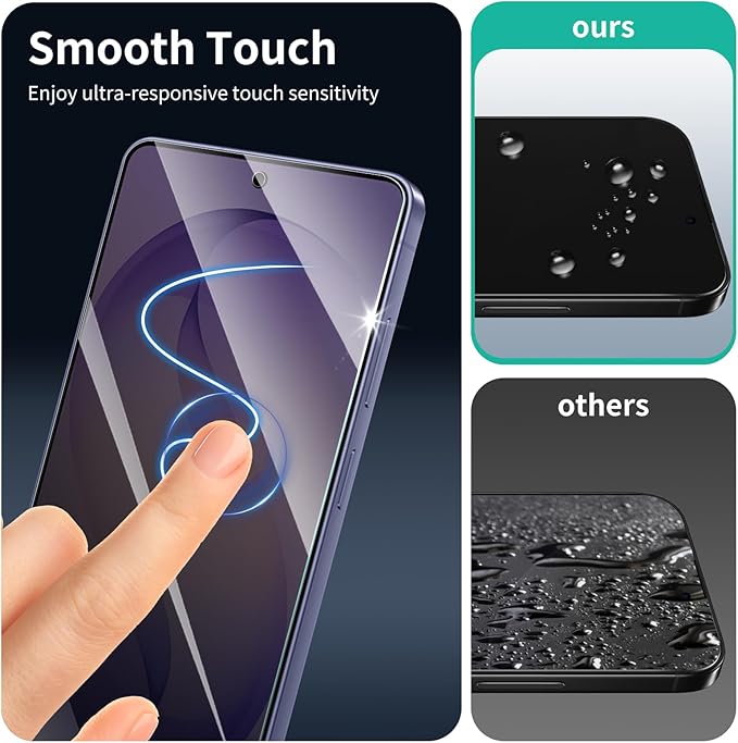 3+3+1-Pack, Privacy Screen Protector and Camera Lens Protector for Samsung Galaxy S26 Ultra with Installation Alignment Aid, Anti-Spy Tempered Glass Film, Dark Private Black Protection, Anti-Scratch