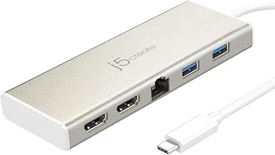 j5create USB-C Mini Dock-Type C Hub with 2X HDMI, 2X USB 3.0, Ethernet - Image 1