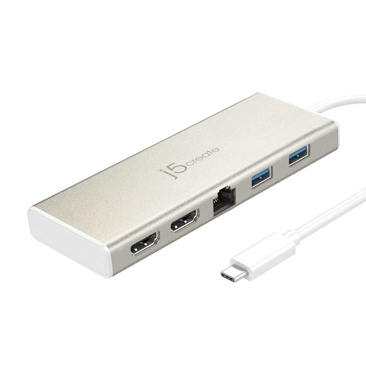 j5create USB-C Mini Dock-Type C Hub with 2X HDMI, 2X USB 3.0, Ethernet