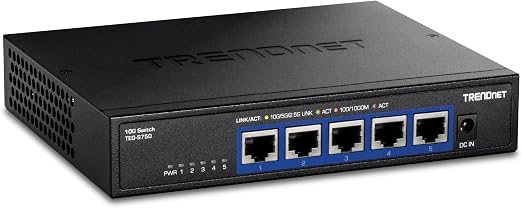 TRENDnet 5-Port 10G Switch,100Gbps Switching Capacity TEG-S750