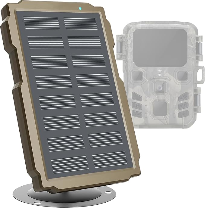 Trail Camera Solar Panel, SUNTEKCAM Solar Battery Charger Kit 12V/1A 6V/2A with Build-in 3000mAH Rechargeable Lithium Battery IP66 Waterproof Hunting Accessory