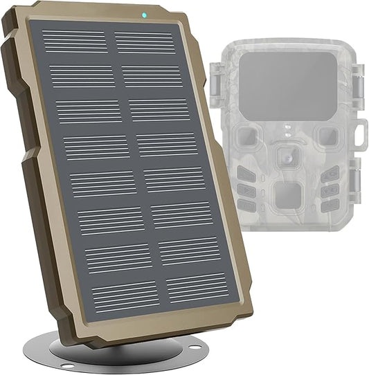 Trail Camera Solar Panel, SUNTEKCAM Solar Battery Charger Kit 12V/1A 6V/2A with Build-in 3000mAH Rechargeable Lithium Battery IP66 Waterproof Hunting Accessory