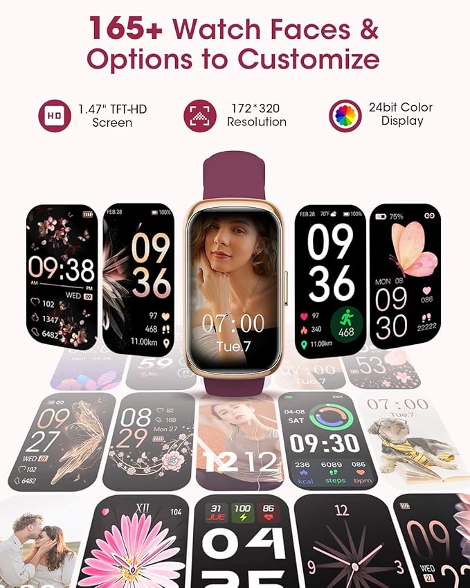 Sanorum Health Fitness Tracker for Women Men: Fitness Smart Watch for Woman with 24H Heart Rate Monitor Blood Oxygen Sleep Tracker Calorie Step 5ATM Waterproof Activity Trackers for iPhone Android