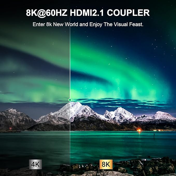 Gold Plated HDMI 90 & 270 Degree Adapter - 2 Pack, Right Angle, Vertical, L Shape, Supports 8K@60Hz, 4K@120Hz, for HDTV, Xbox, PS5