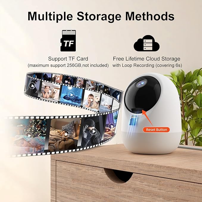 Indoor Security Camera, 5&2.4Ghz WiFi Cameras for Home Security, Pet/Baby Motion/Sound Detection, Auto Tracking, 2-Way Audio, Siren, Compatible with Alexa, TF/Cloud Storage (2 Pack)