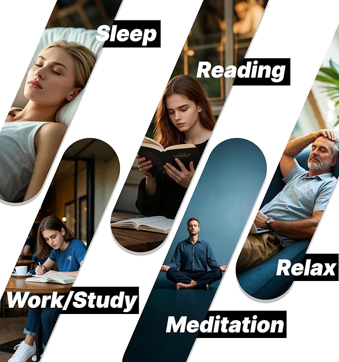 Hmusic HS88 Sleep Earbuds for Side Sleepers – Ultra-Thin Silicone Neckband Headphones, 30dB Noise Isolation, 12H Battery Life with Sleep Timer, Secure Fit for Yoga, Travel, Audiobooks & Meditation