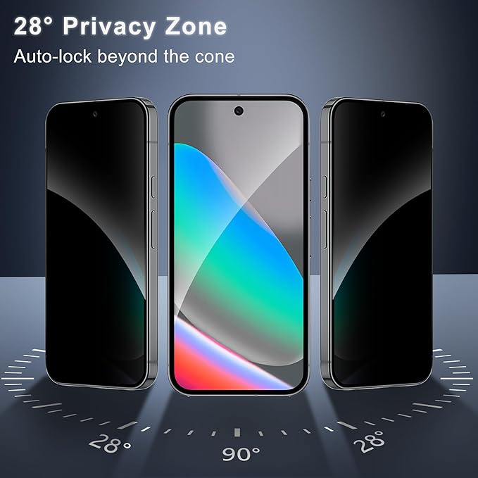 2 Pack for Google Pixel 10 Privacy Screen Protector, 2 Pack Camera Protector, Fingerprint Compatible, Anti Spy, 9H Hardness Glass for Google Pixel 10