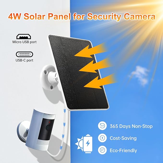 Solar Panel for Blink Camera - Outdoor 4 (4th Gen) Camera Solar Panel with 13 Ft Power Cable, Adjustable Mount and IP65 Waterproof