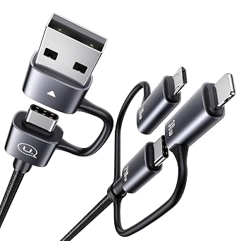 240W Multi Charging Cable, 6.6ft 6-in-1 USB C Cable Fast Charging Cords with USB-C/A Ports to IP/Type C/Micro Connectors for Pad/Cell Phones/Tablets/Laptop - Image 2