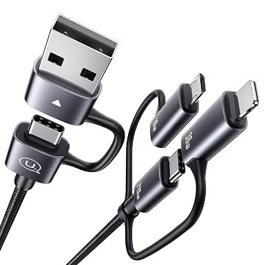 240W Multi Charging Cable, 6.6ft 6-in-1 USB C Cable Fast Charging Cords with USB-C/A Ports to IP/Type C/Micro Connectors for Pad/Cell Phones/Tablets/Laptop - Image 3