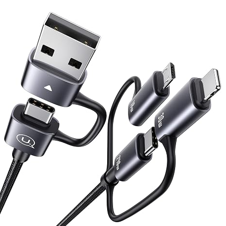240W Multi Charging Cable, 6.6ft 6-in-1 USB C Cable Fast Charging Cords with USB-C/A Ports to IP/Type C/Micro Connectors for Pad/Cell Phones/Tablets/Laptop - Image 5