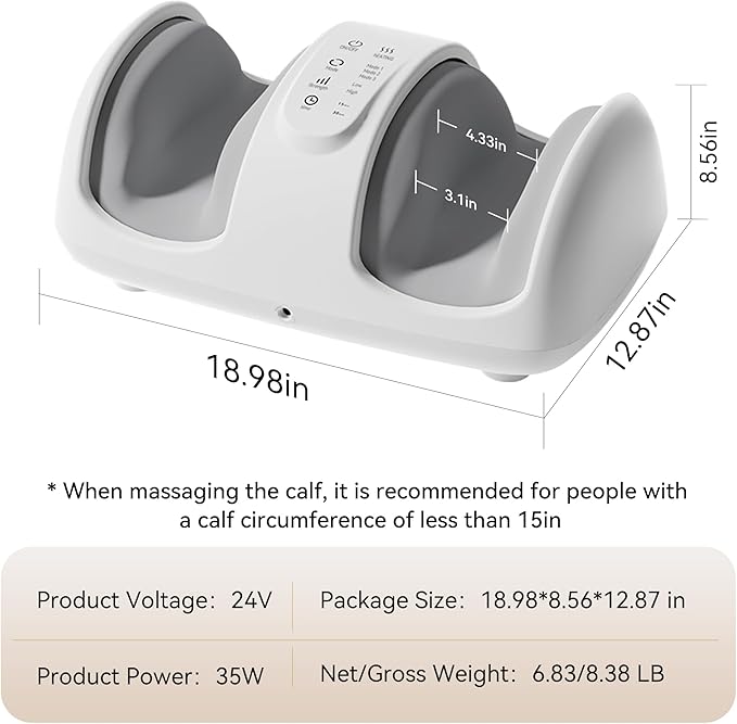 Foot and Calf Massager with Heat, Cloud Foot Massager for Neuropathy, Plantar Fasciitis and Circulation, Shiatsu Foot Massager Machine with Massage Roller for Pain Relief, Gifts for Women/Men