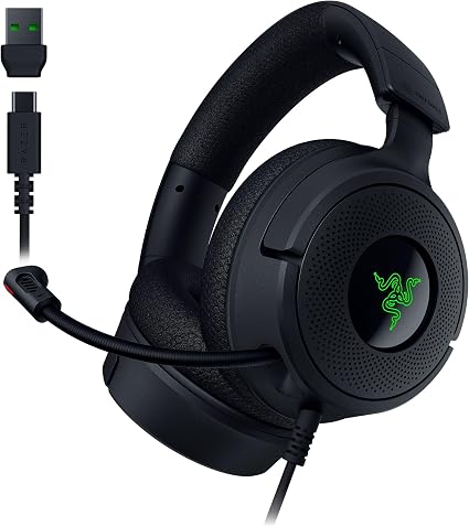 Razer Kraken V4 X Wired Gaming Headset: 40 mm Drivers - Cardioid Mic - Memory Foam Cushions - Chroma RGB Lighting - Type C & A Cable - PC, Mac, PS5, Nintendo Switch, Steam Deck, Smartphone (Renewed) - Image 4