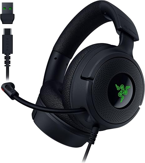 Razer Kraken V4 X Wired Gaming Headset: 40 mm Drivers - Cardioid Mic - Memory Foam Cushions - Chroma RGB Lighting - Type C & A Cable - PC, Mac, PS5, Nintendo Switch, Steam Deck, Smartphone (Renewed) - Image 5