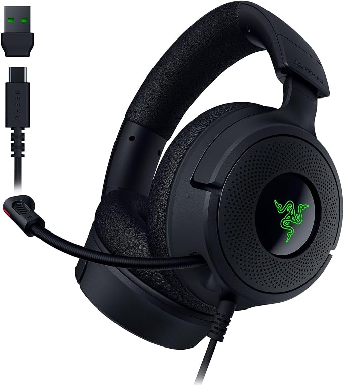 Razer Kraken V4 X Wired Gaming Headset: 40 mm Drivers - Cardioid Mic - Memory Foam Cushions - Chroma RGB Lighting - Type C & A Cable - PC, Mac, PS5, Nintendo Switch, Steam Deck, Smartphone (Renewed) - Image 8