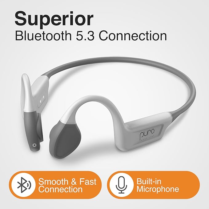 Puro Sound Labs PuroFree Bone Conduction Headphones – Bluetooth 5.3 with Built-in Mic, Sweatproof & IPX5 Waterproof, 6-Hour Battery Life, Lightweight Open Ear Headphones for Running, Sport & Fitness