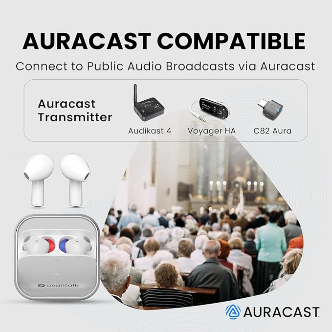 Avantalk Infinity - Auracast Wireless Earbuds, 2 Pairs Bluetooth 5.3 Headphones with Qualcomm aptX Adaptive, Active Noise Canceling, Semi-Open Design, App Control, 48H