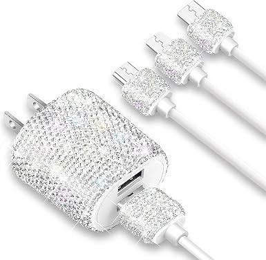 Bling Phone Charger,USB Charger Block,2-Port Plug Adapter,USB Wall Charger - Image 3