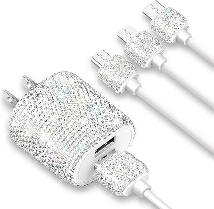 Bling Phone Charger,USB Charger Block,2-Port Plug Adapter,USB Wall Charger - Image 4