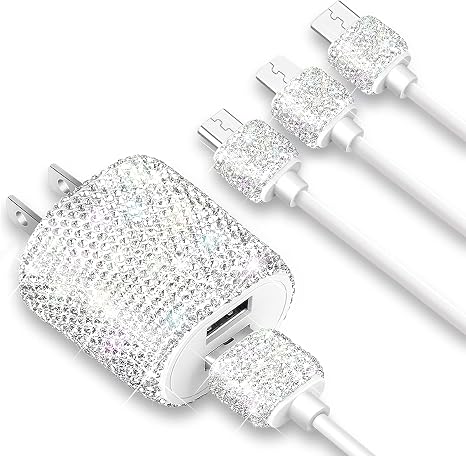 Bling Phone Charger,USB Charger Block,2-Port Plug Adapter,USB Wall Charger - Image 5